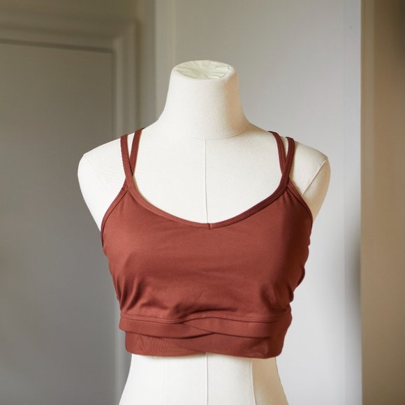 Women's Multi Strap Sports Bra | Rust w/ Mesh Detail NWOT - Picture 1 of 3